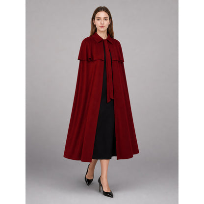 Red Carnival Cloak with a Turn-Down Collar