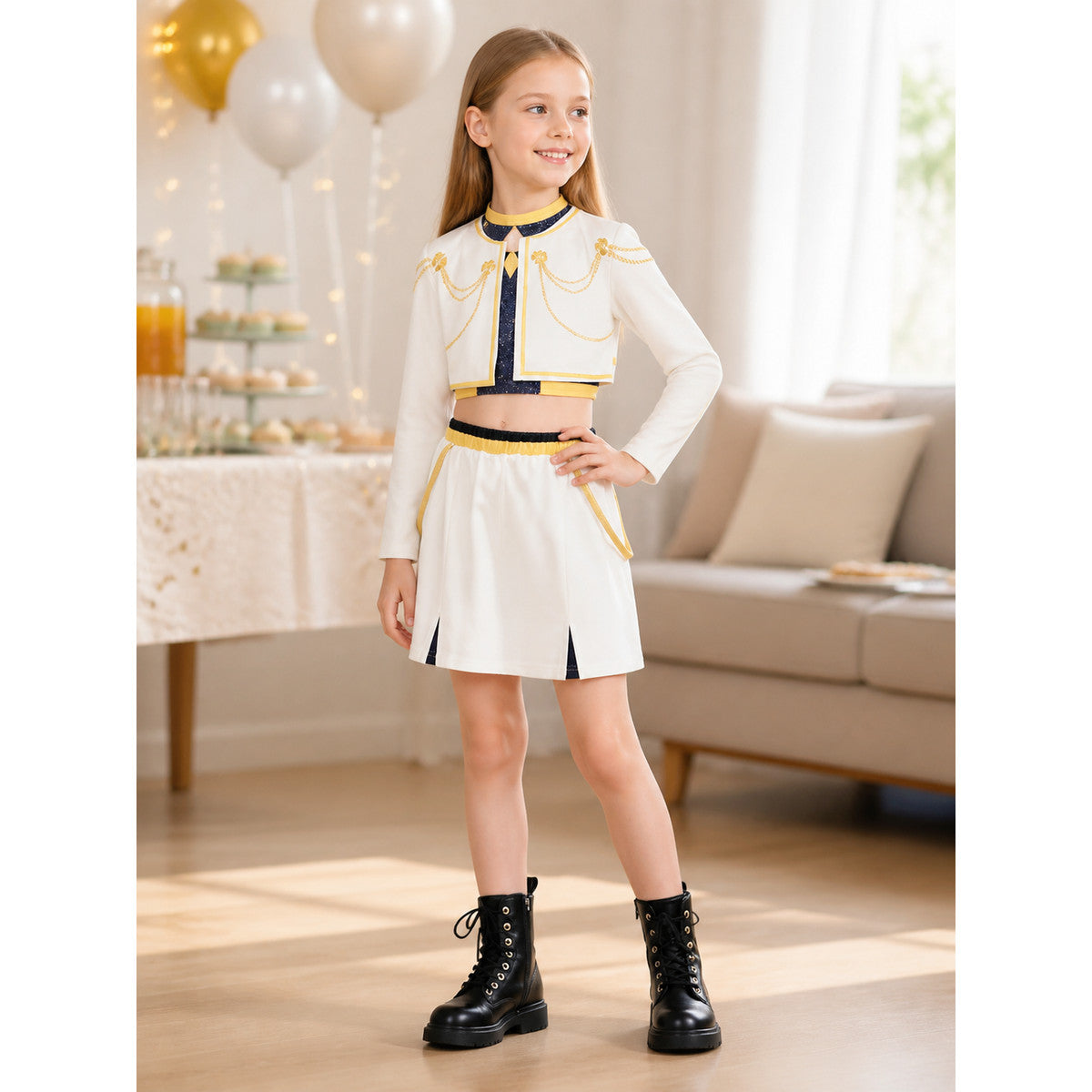 White and Blue Halloween Costume Set lifestyle view