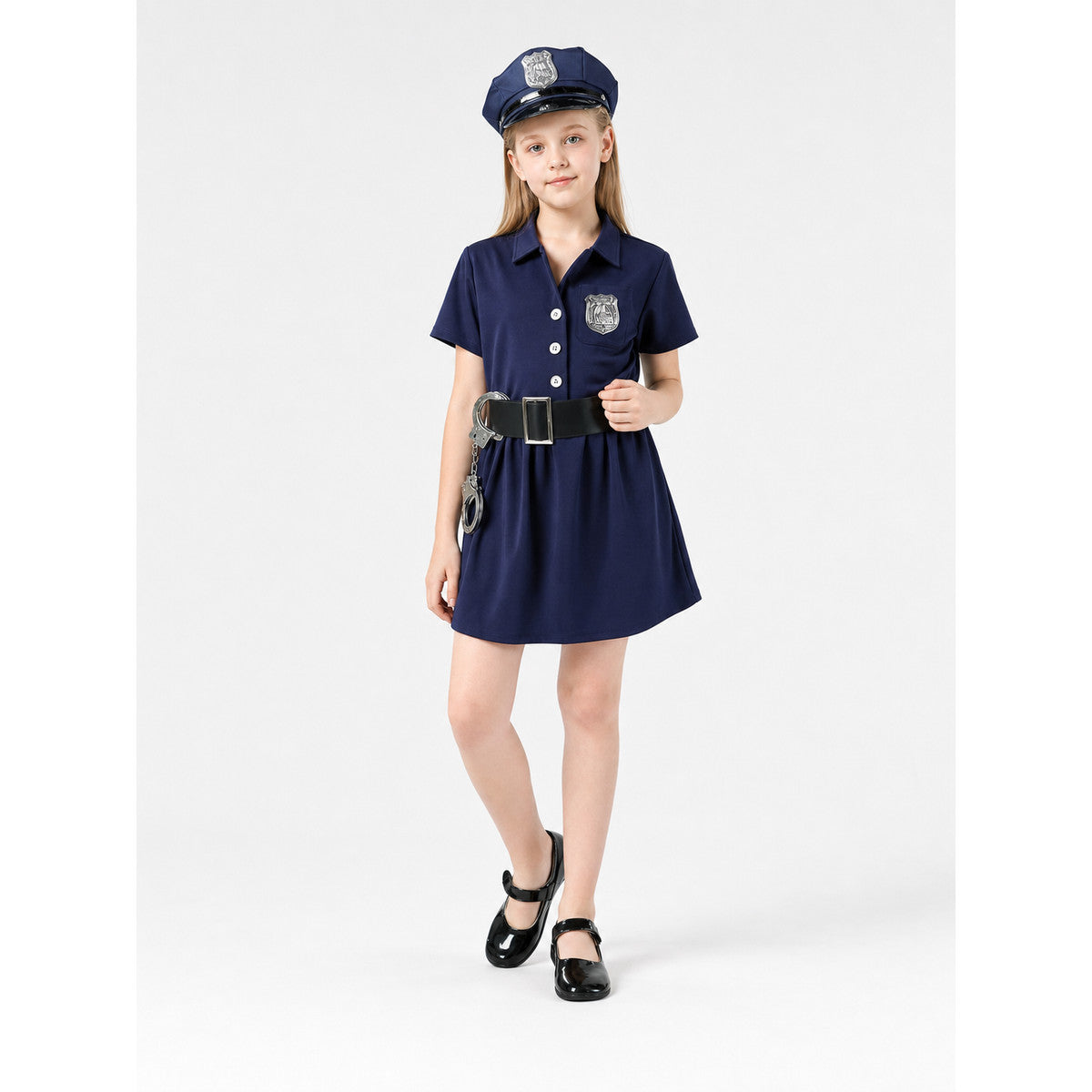 Police Costume with Cap and Handcuffs