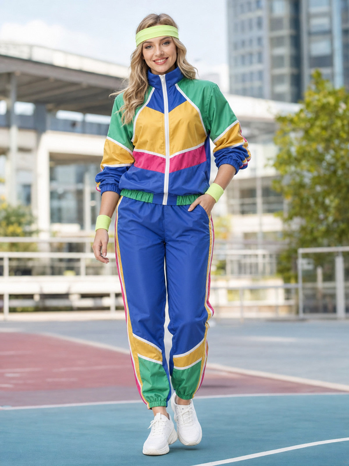 Retro 1980s Disco Tracksuit Costume lifestyle view