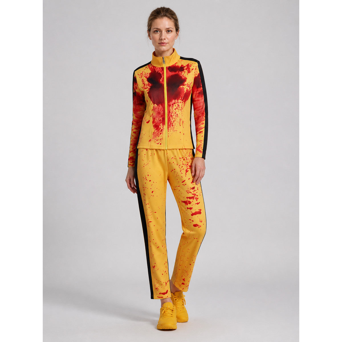 Yellow cosplay tracksuit with blood print Costumes detail