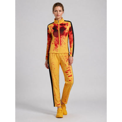 Yellow cosplay tracksuit with blood print Costumes detail