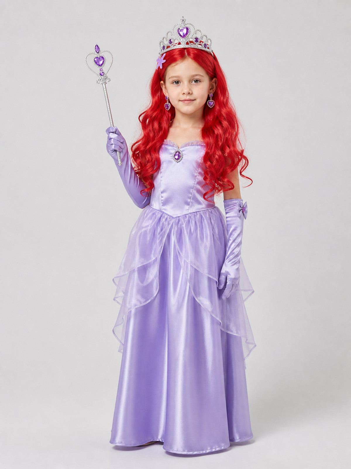 Princess Cosplay Set: Crown, Wand, Wig, Gloves Costume Wigs detail