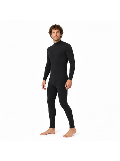 Fitted Jumpsuit with High Collar, Black product detail