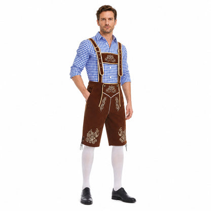 Bibbed suspender shorts with embroidery product detail