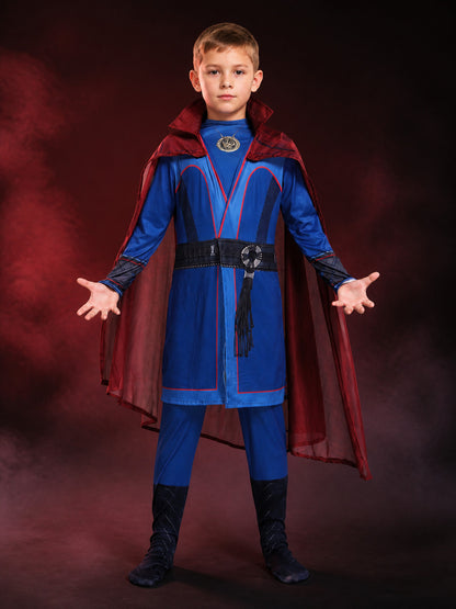 Kids Doctor Strange Superhero Costume Set with Red Cape, Long Sleeve Halloween main product view