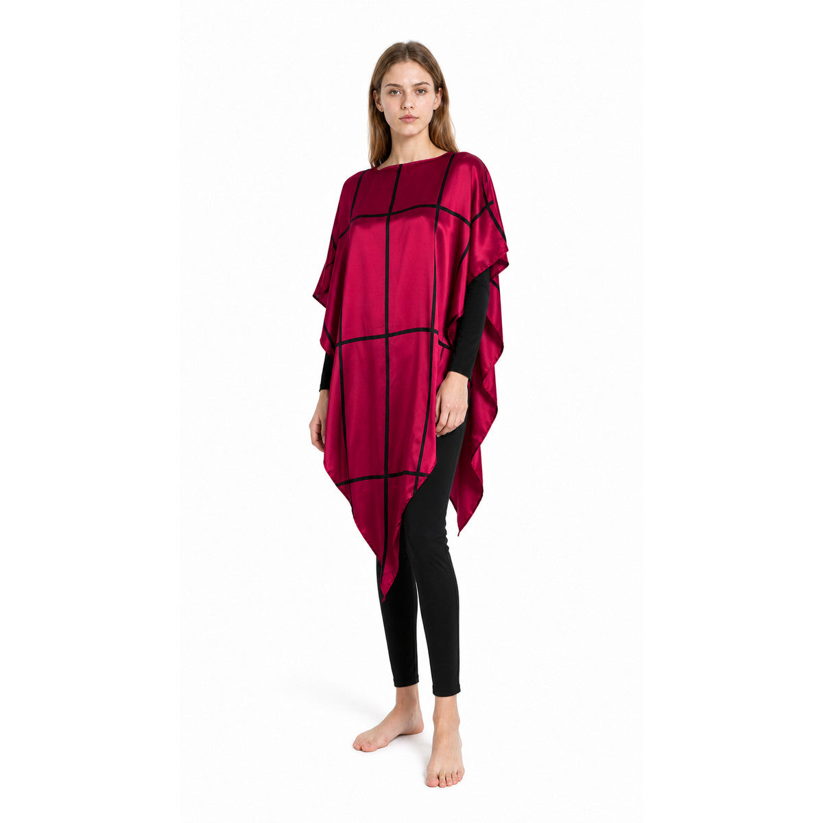 Beetlejuice Cosplay Costume with Cape and Pants on-model front view