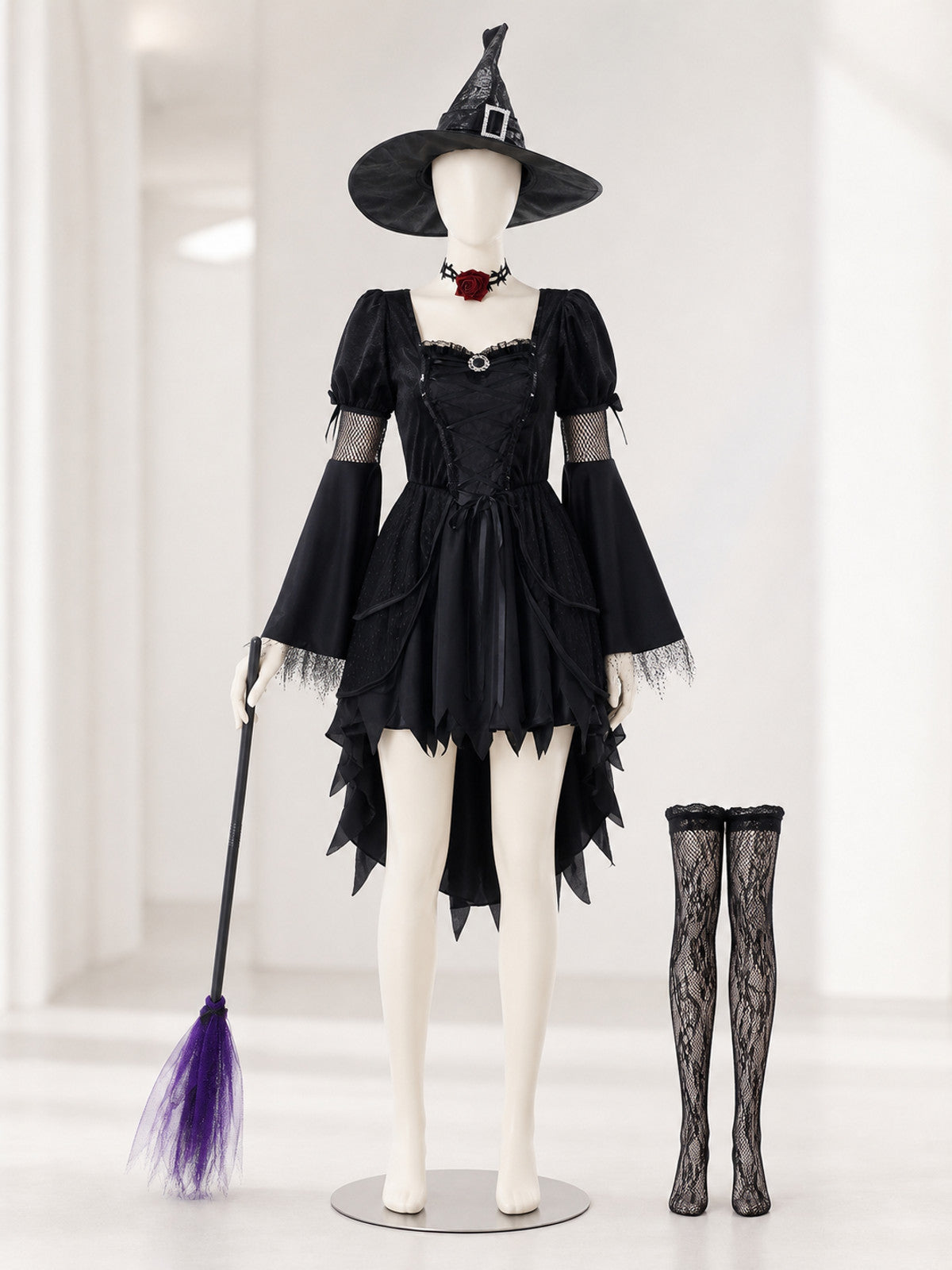 Women's Gothic-Style Witch Costume lifestyle view