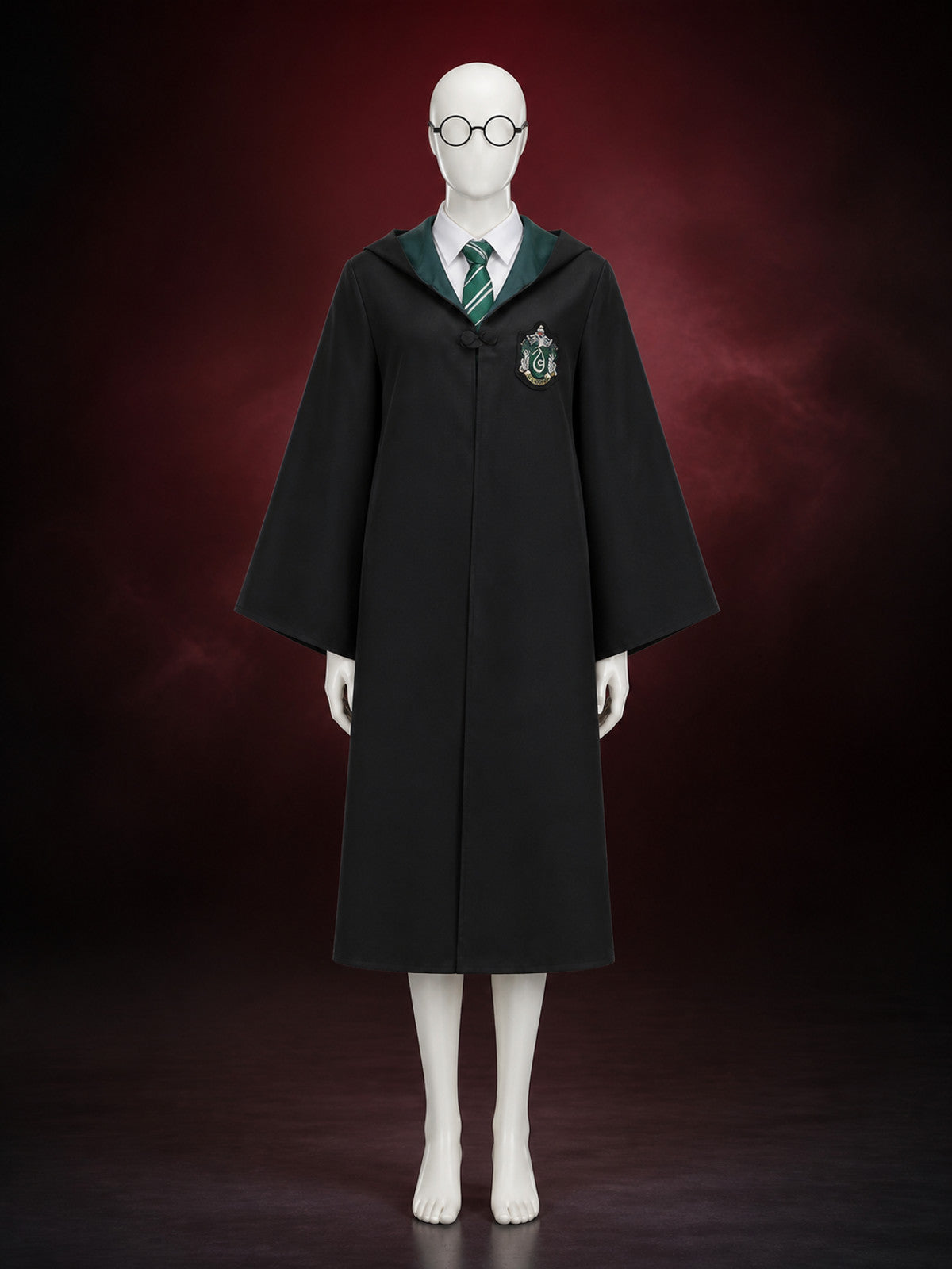 Slytherin Hooded Robe with Tie for Cosplay main product view
