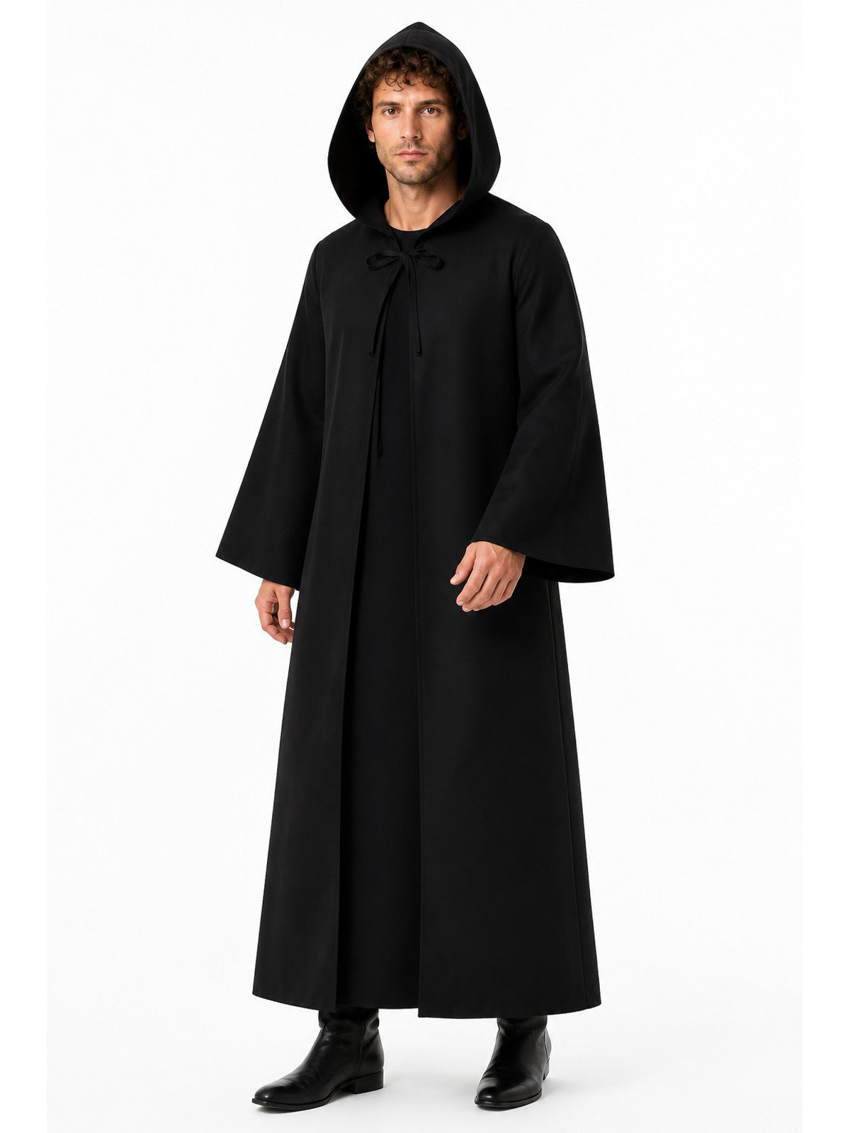 Long, Loose Black Robe with Hood