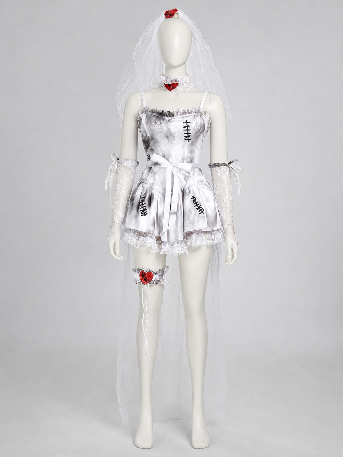 Gothic Halloween Costume Dress with Lace