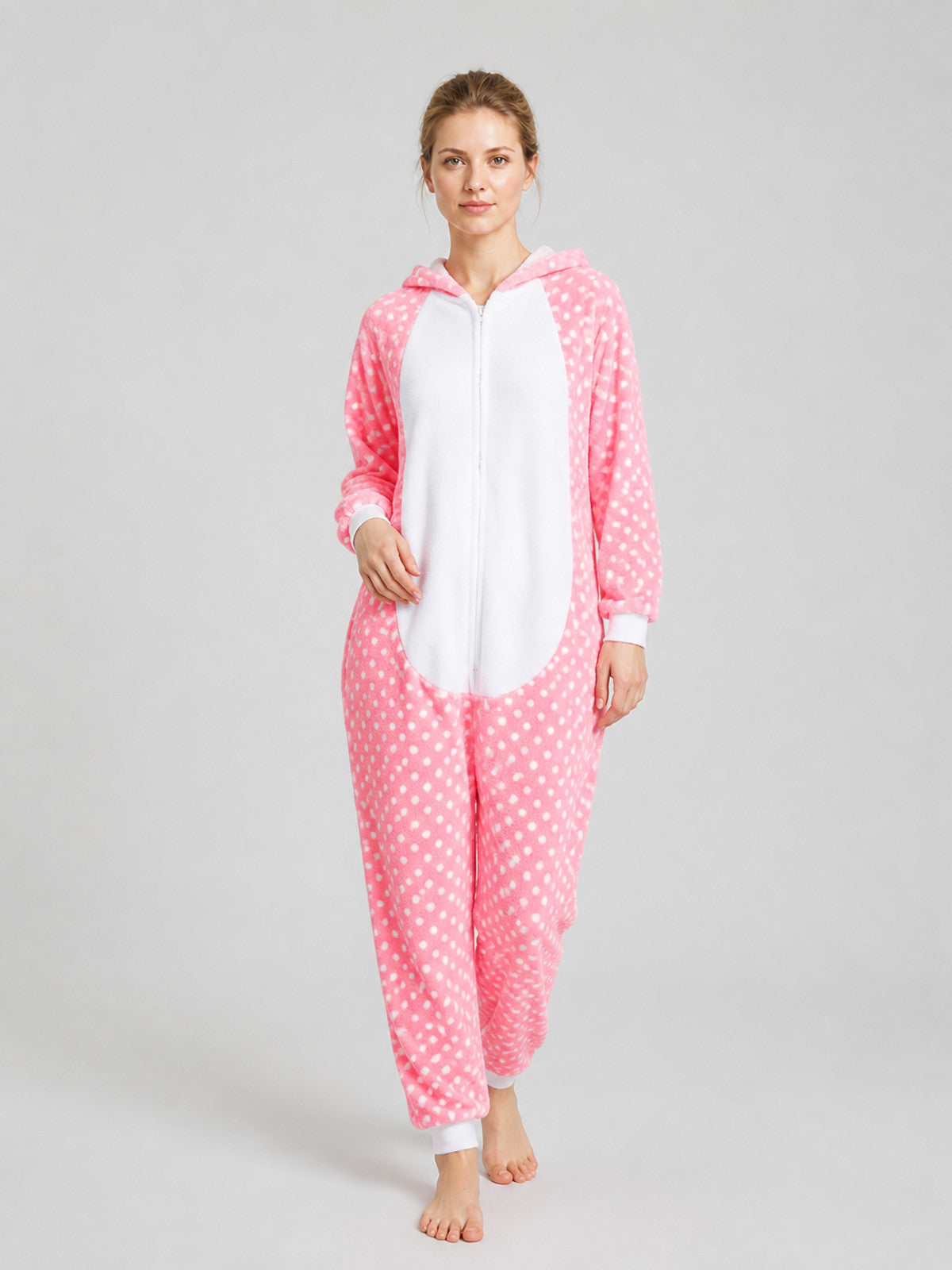 Polka-Dot Flannel Hooded Onesie Pajama product detail