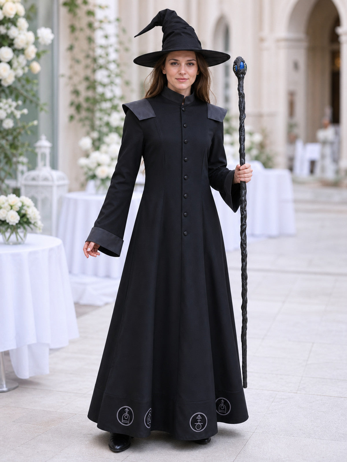 Halloween Wizard Costume with Hat and Robe