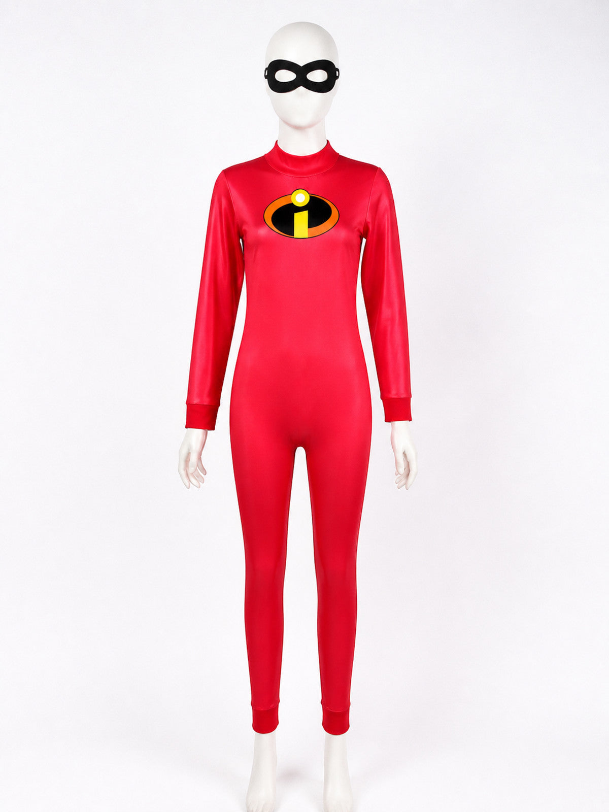 Kids' Superhero Jumpsuit Costume with Eye Mask - Red Unitard for Halloween main product view