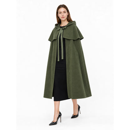 Olive Medieval Hooded Carnival Cloak lifestyle