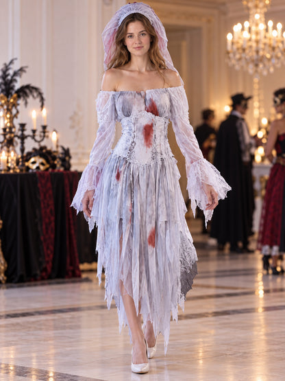 Ghost Bride White Lace Carnival Costume