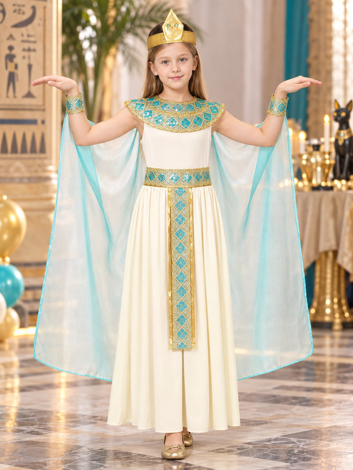 Ancient Egyptian Style Costume with Headpiece