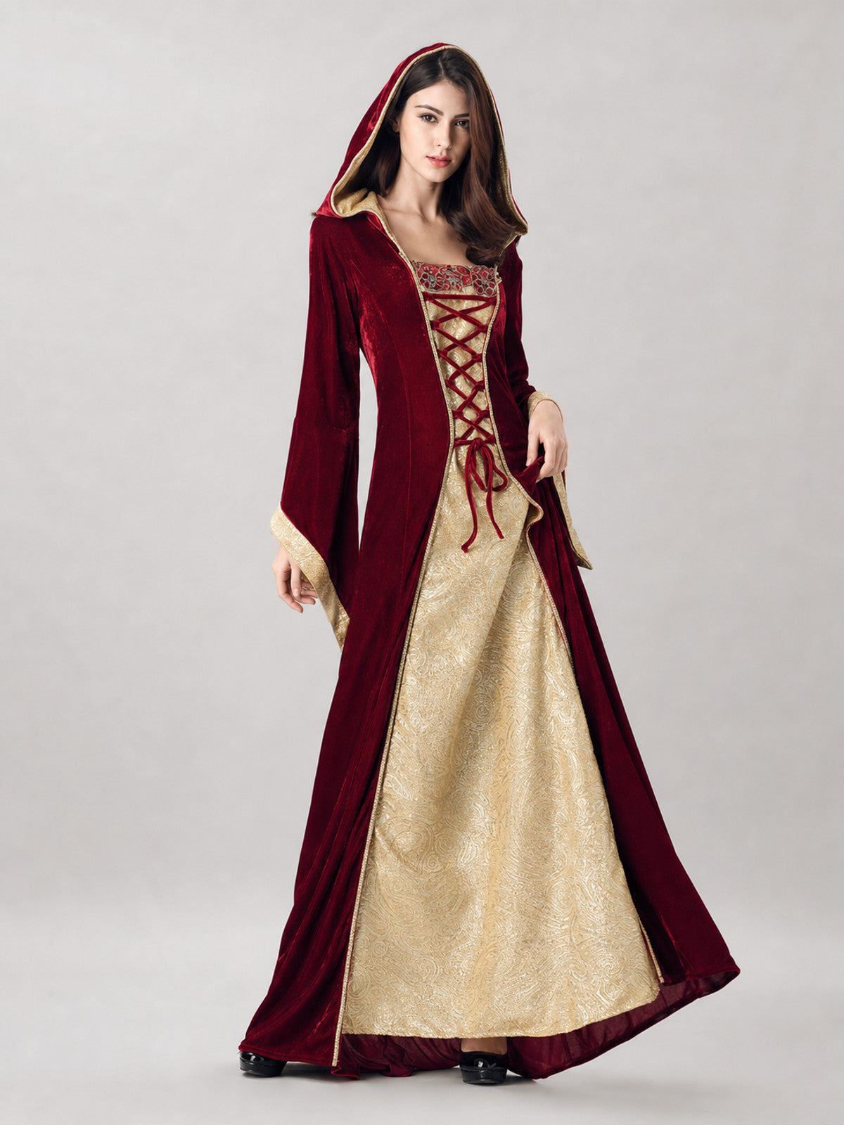 Carnival costume — long dress with a hood