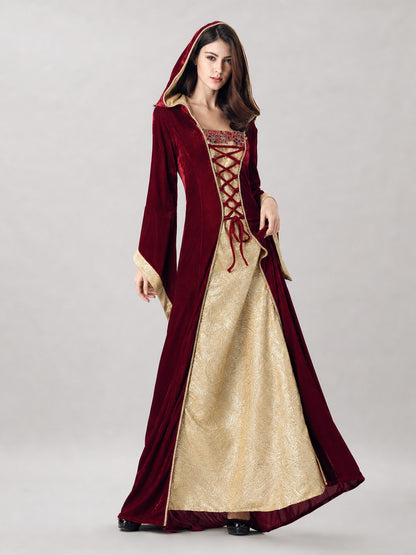 Carnival costume — long dress with a hood
