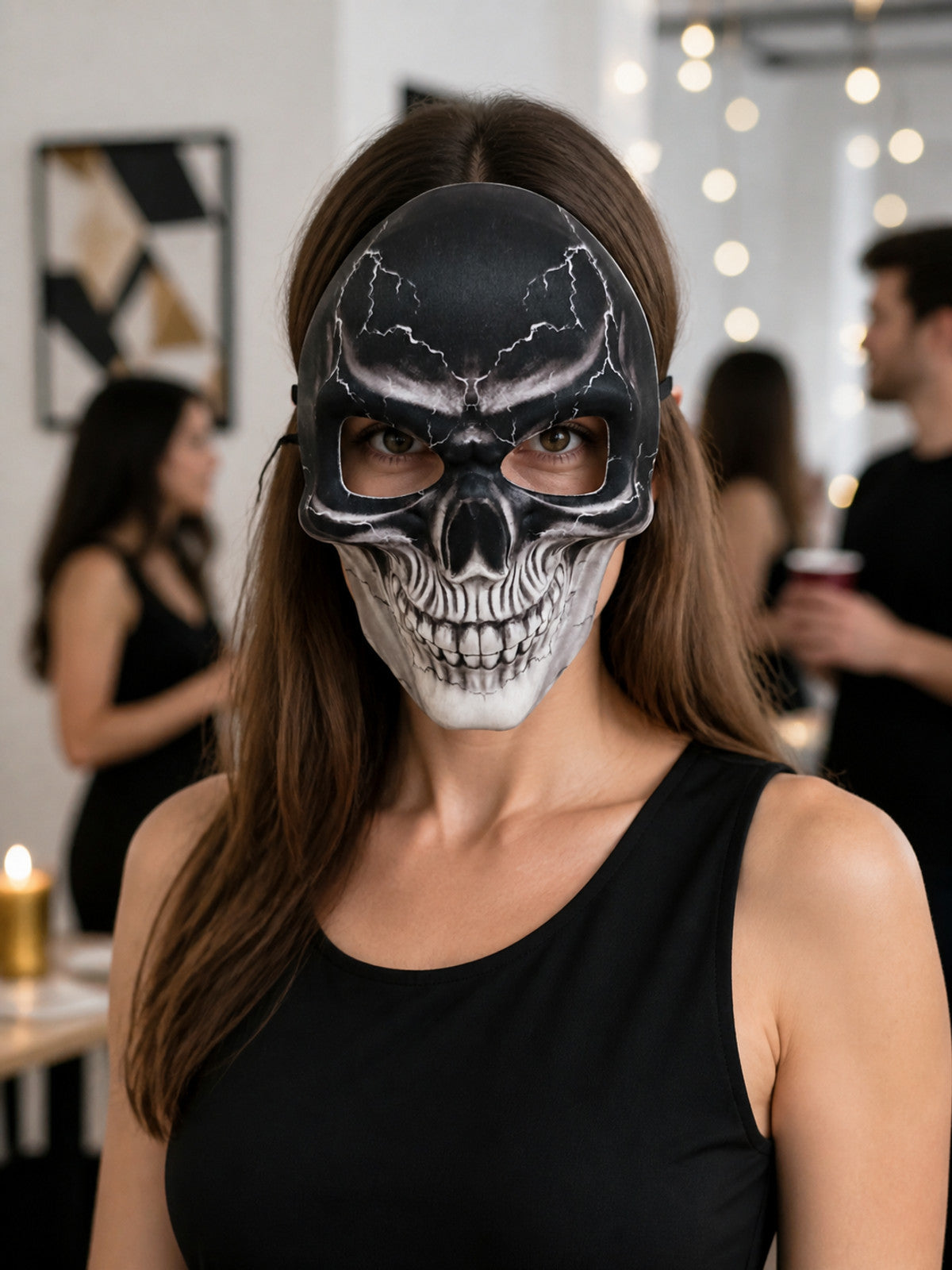 Skull Carnival Mask for Halloween lifestyle view