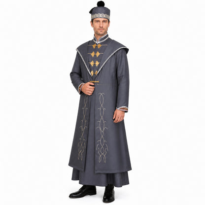 Wizard costume with robe and hat for Halloween Costume Headwear detail