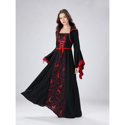 Gothic Cosplay Dress with Necklace