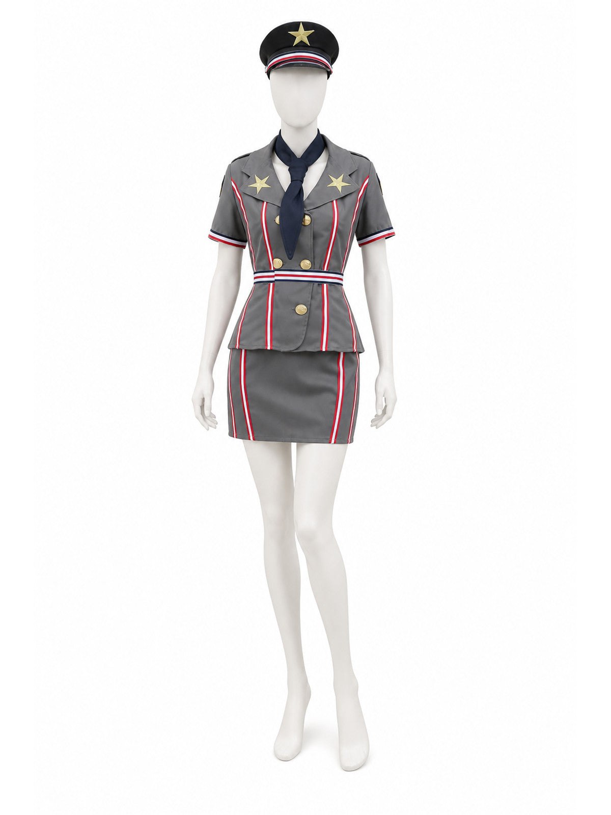 Pilot Uniform with Skirt and Gold Stars Costumes detail