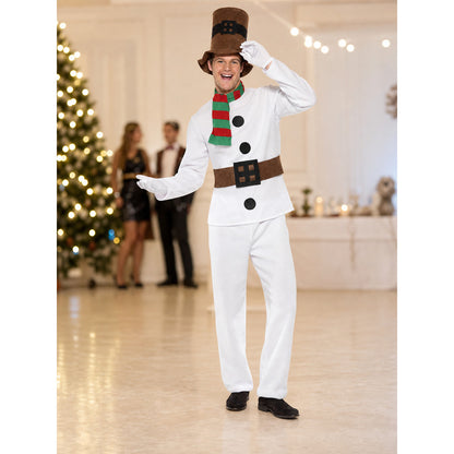 New Year's snowman costume with hat, scarf, and belt lifestyle
