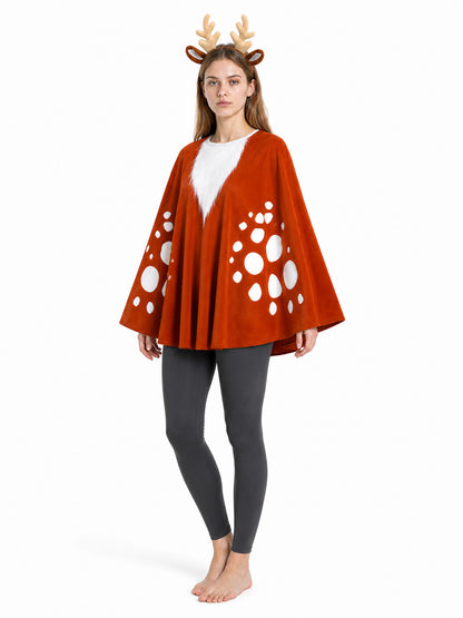Deer Costume with Antlers and Cape for Festive Events