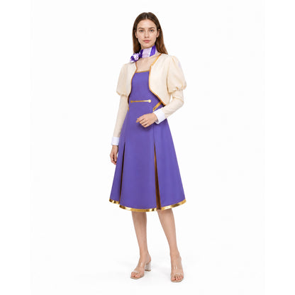Cosplay Set with Dress, Jacket, and Striped Scarf