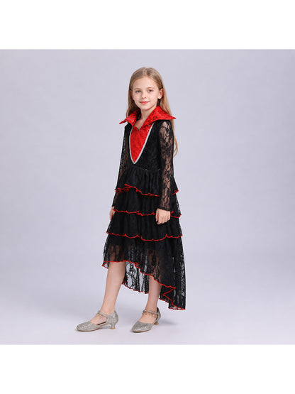 Halloween Dress with a Layered Asymmetrical Skirt Costume Dresses detail