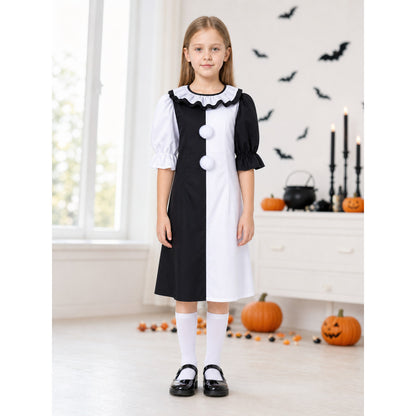 Black and White Clown Costume for Stage and Parties lifestyle view