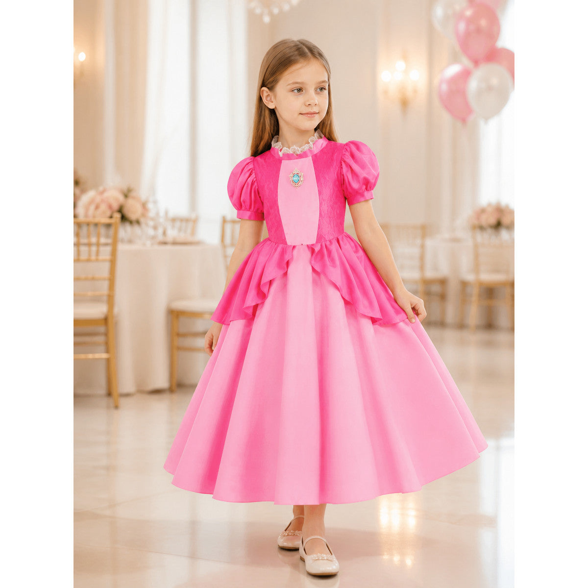 Bright Pink Princess Costume for Halloween lifestyle view