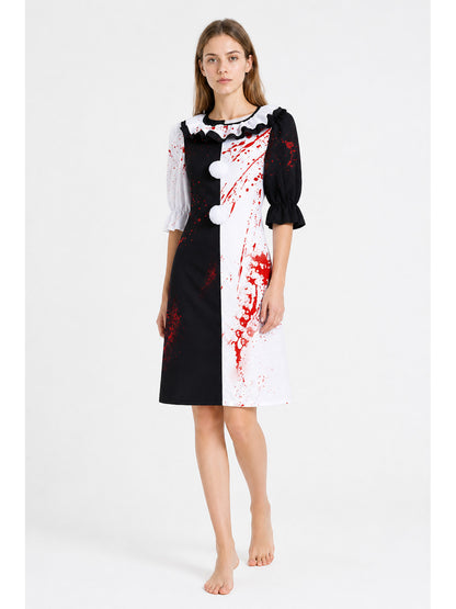 Halloween Blood-Splattered Clown-Style Dress Costume Dresses detail