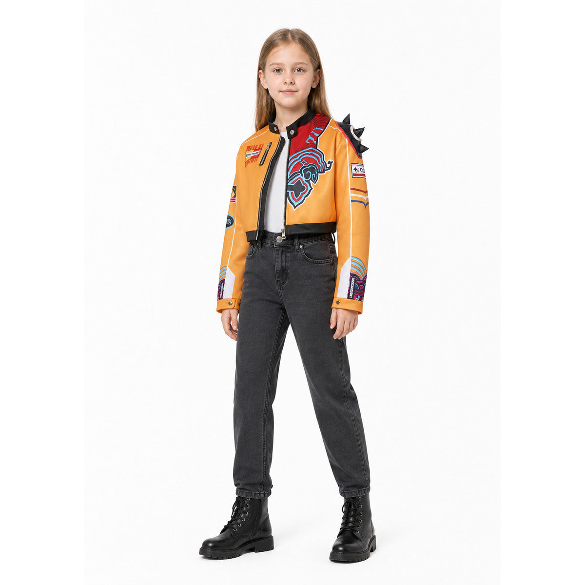 Short Cosplay Jacket with Spikes and Print Costumes detail
