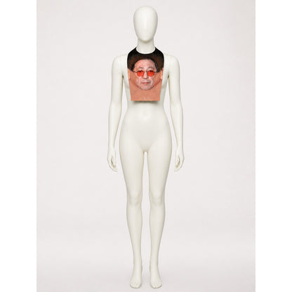 Halloween Mask with Red Glasses and Black Hair