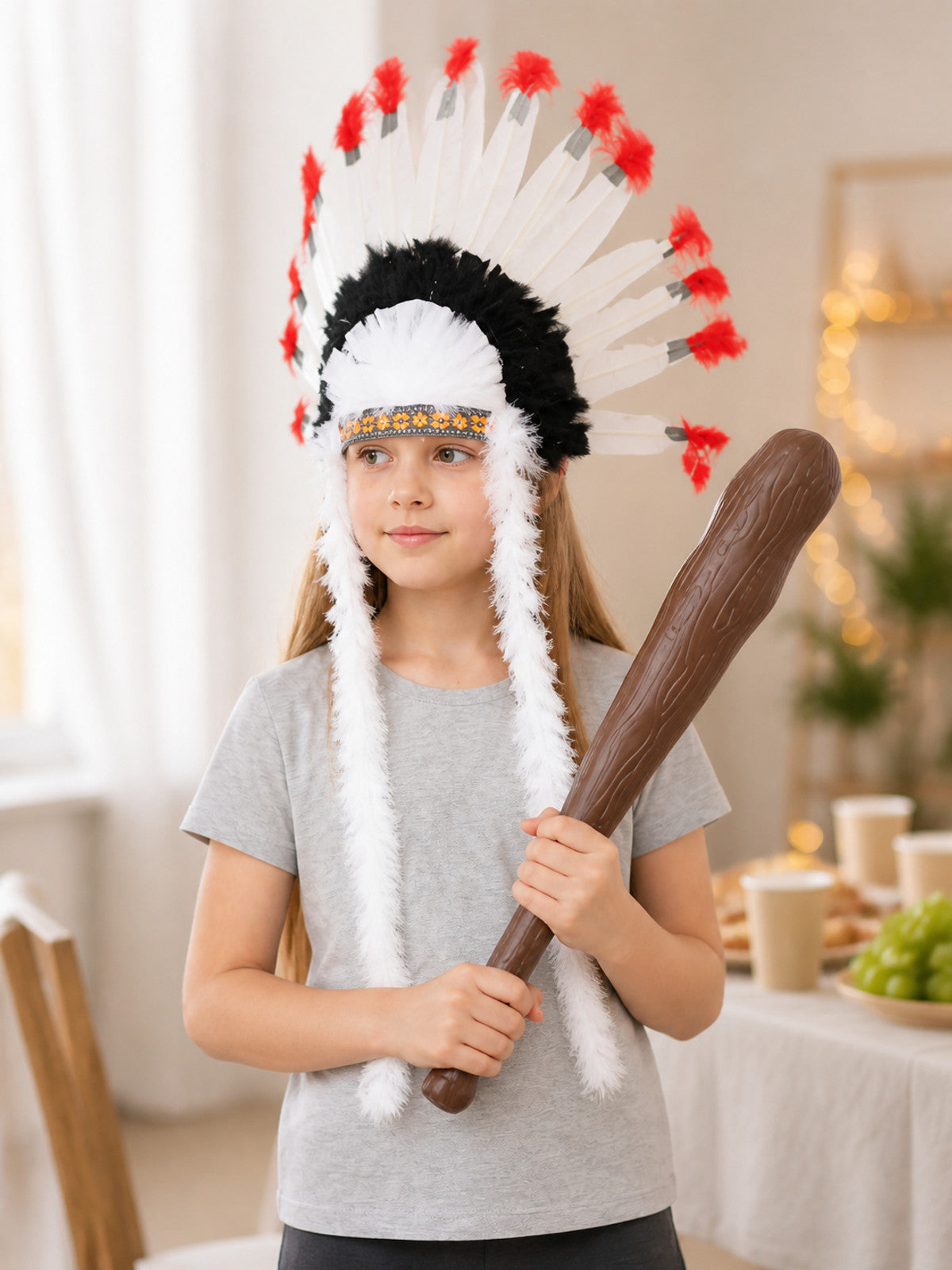 Indian Carnival Headdress with Feathers lifestyle view
