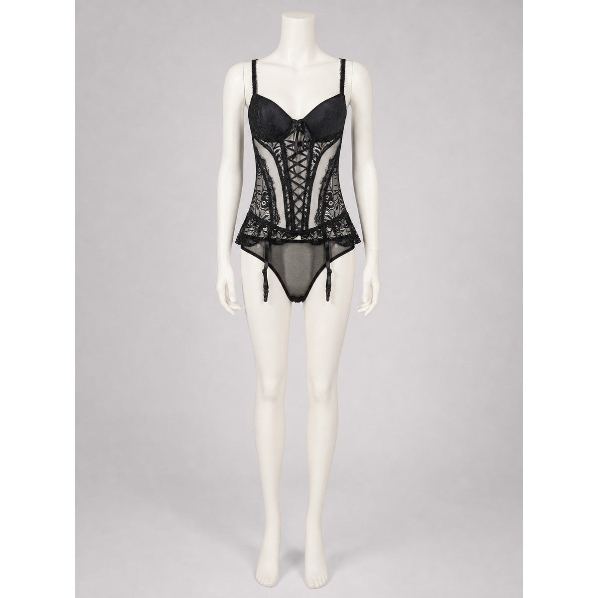 Erotic Bodysuit with Lace Pattern and Garters product detail
