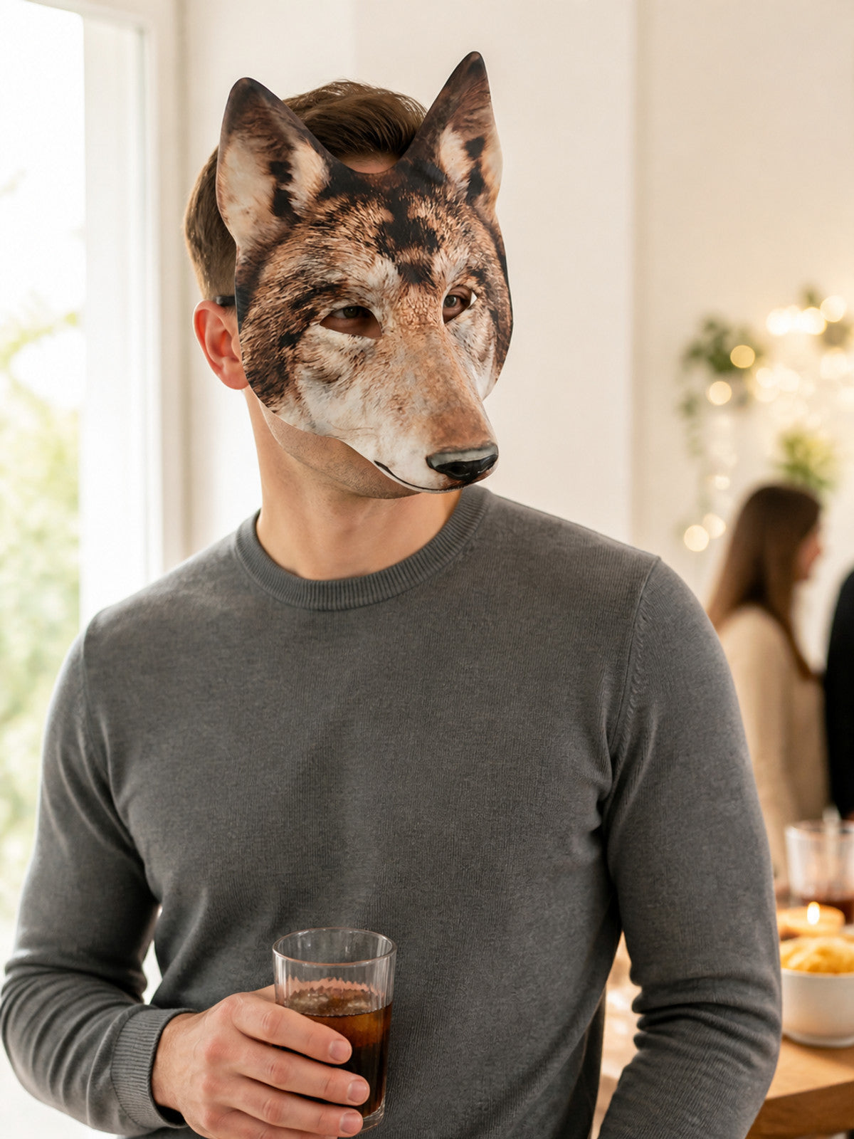 Carnival Wolf Head Mask for Halloween lifestyle view