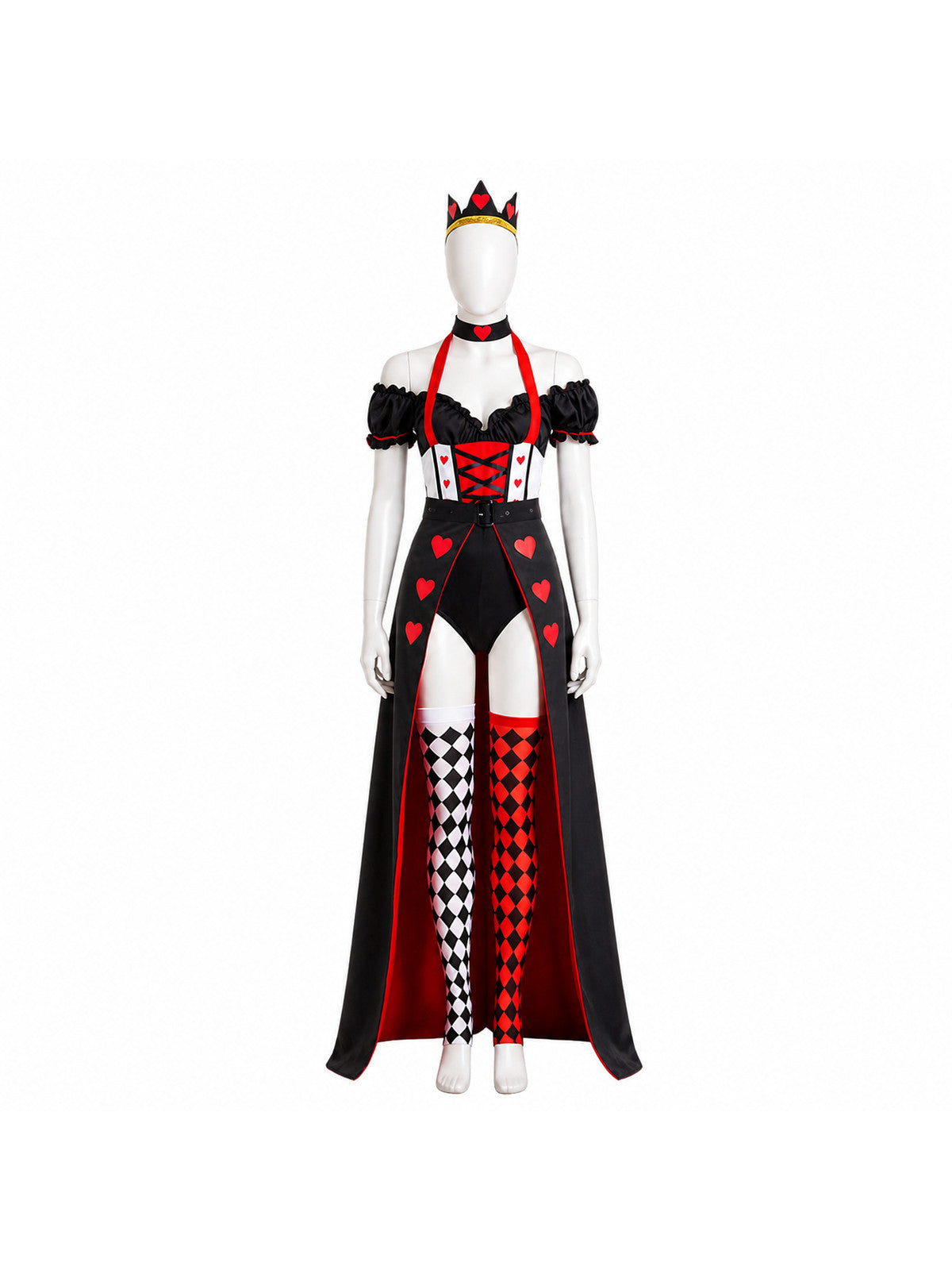 Carnival Costume Jumpsuit with Crown and Knee-High Socks Costume Headwear detail