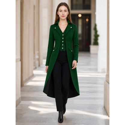 Long Dark Green Gothic-Style Tailcoat