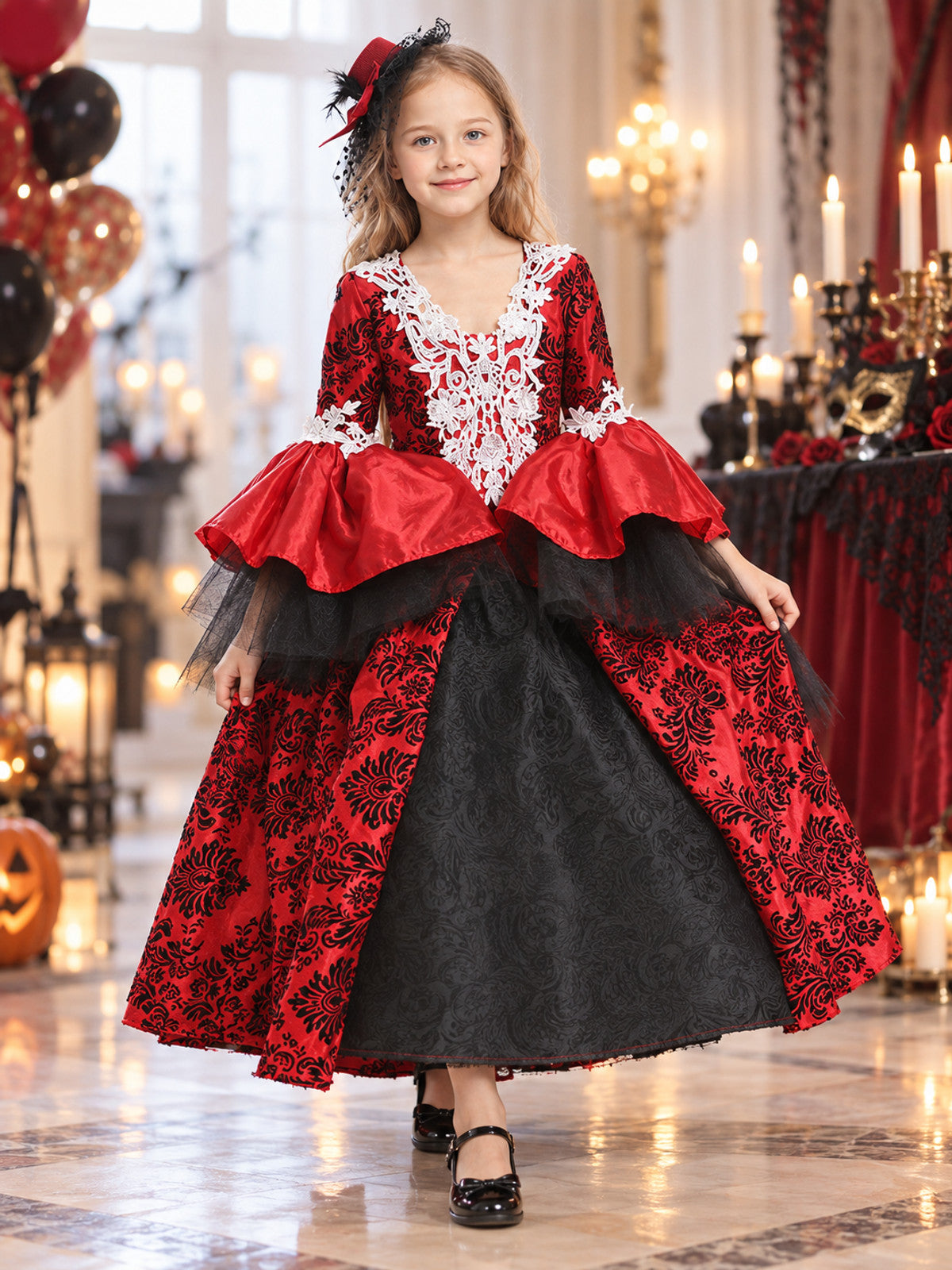 Costume: Layered Dress, Hat with Veil
