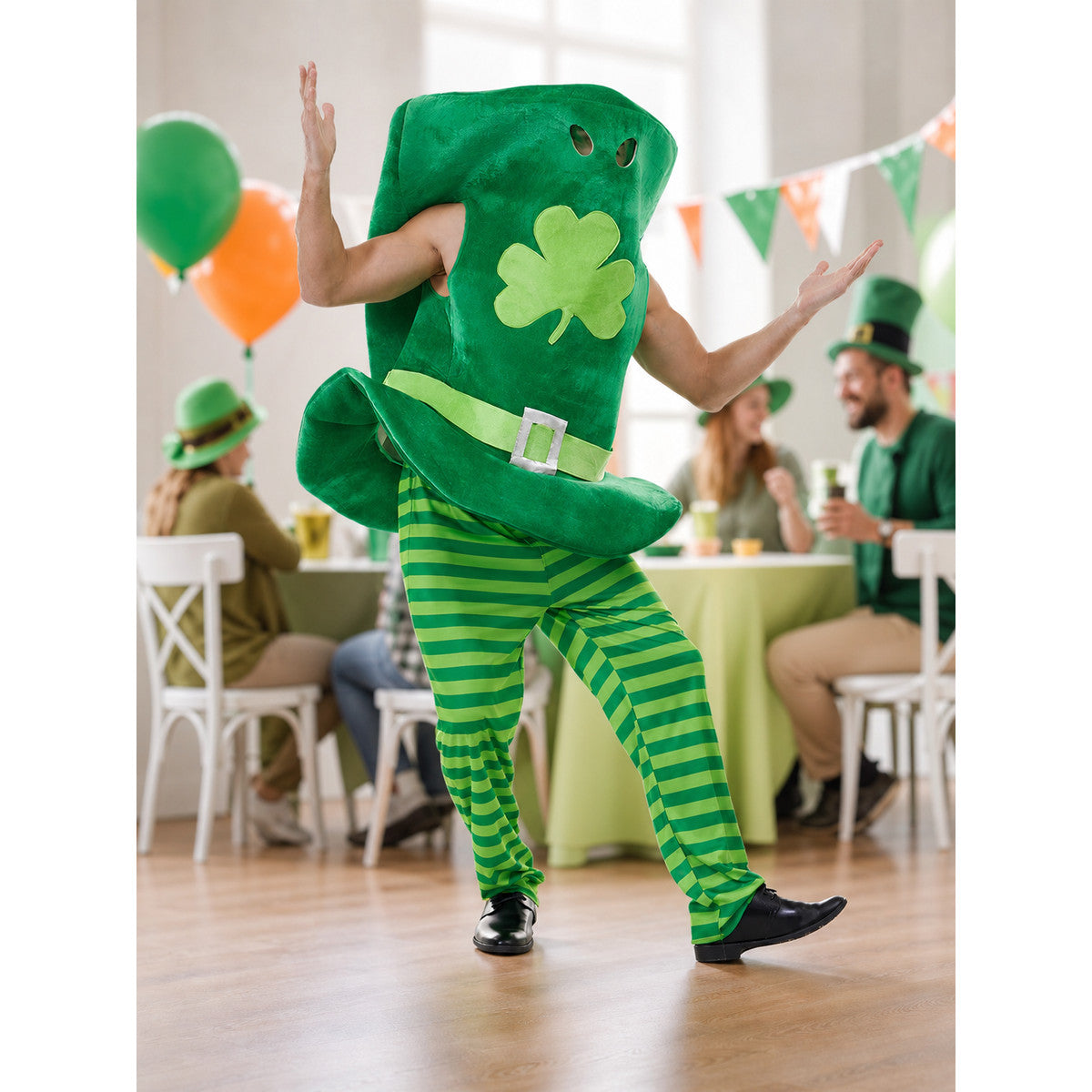 Green Leprechaun Costume with Hat and Pants lifestyle view