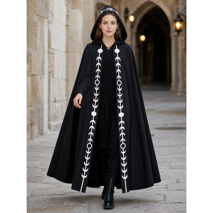 Black Hooded Cape, Medieval Style