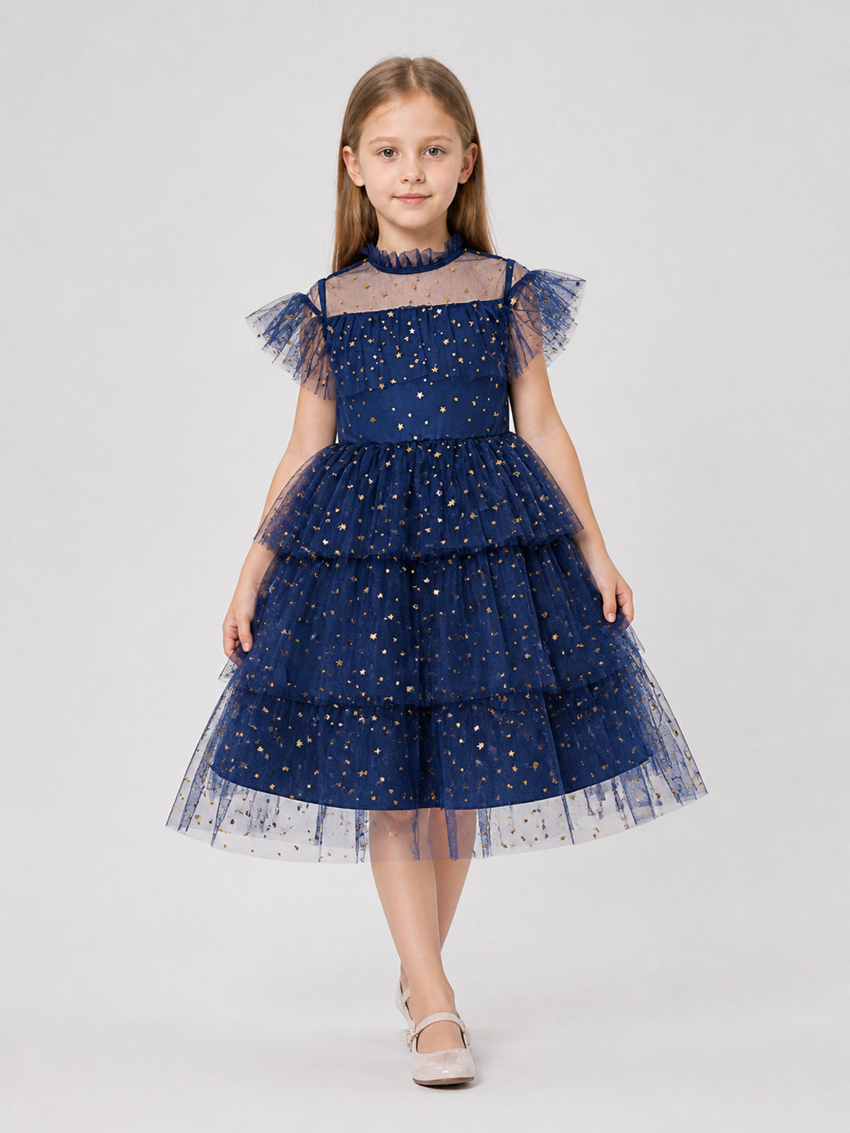 Children’s sequined princess dress with a full skirt
