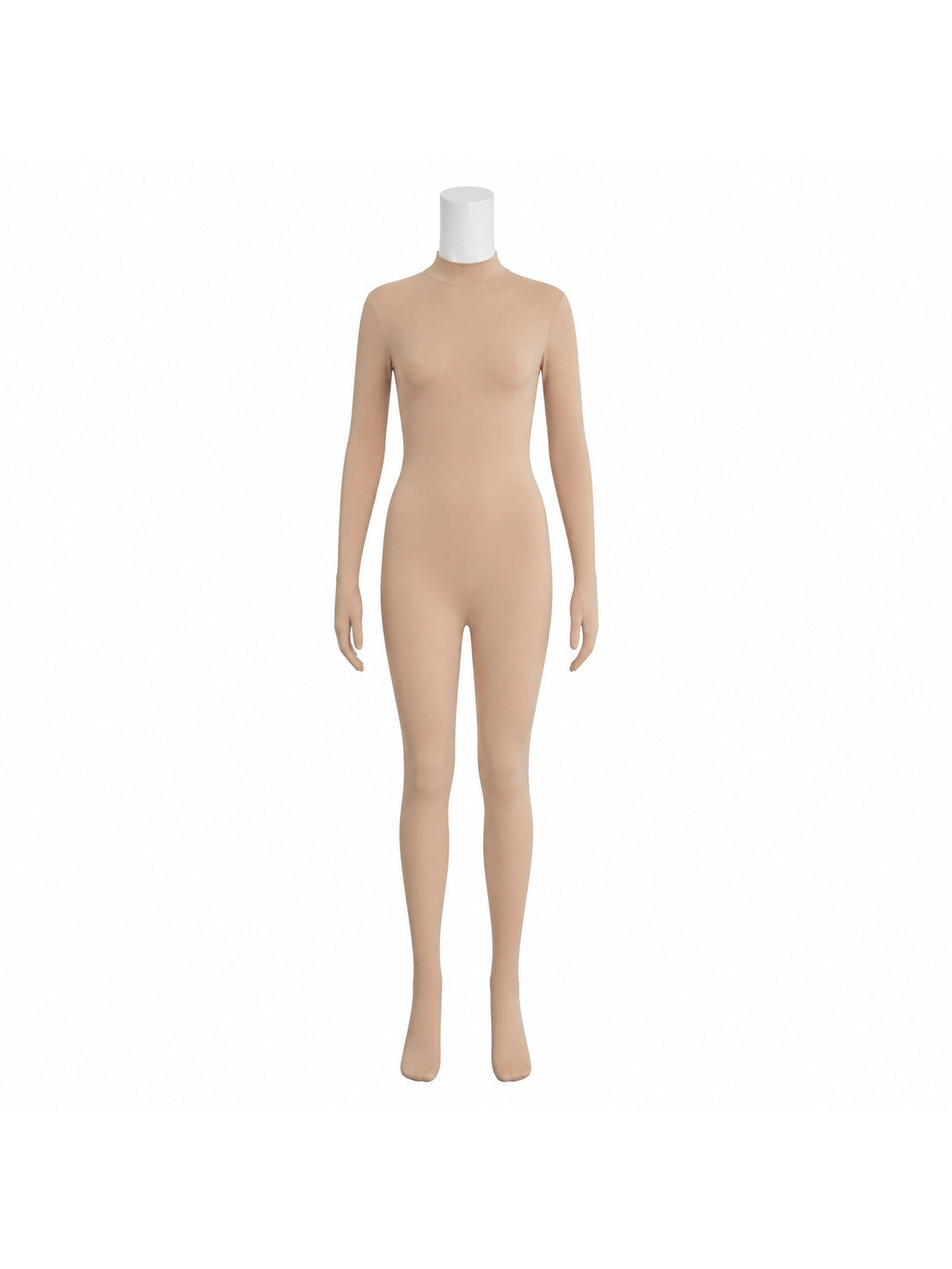 Fitted Skin-Tone Dance Jumpsuit