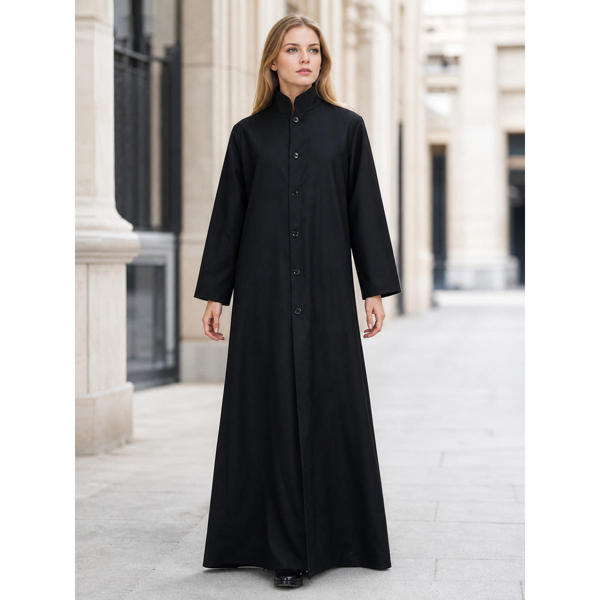 Zombie Costume — Long Black Robe with Sunglasses lifestyle view