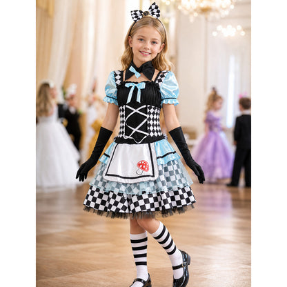 Stage Costume with Plaid Skirt and Decorative Details