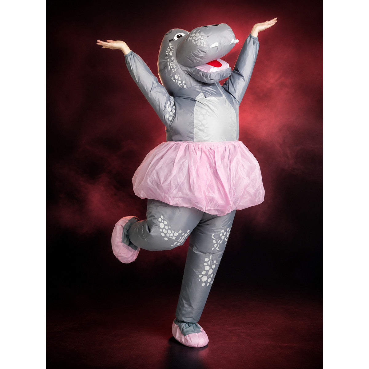 Dinosaur Inflatable Costume with Pink Skirt and White Spots, Funny Halloween main product view