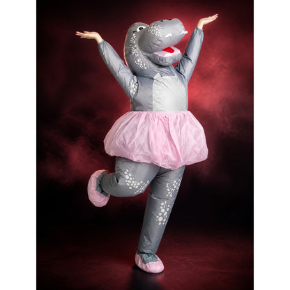 Dinosaur Inflatable Costume with Pink Skirt and White Spots, Funny Halloween main product view
